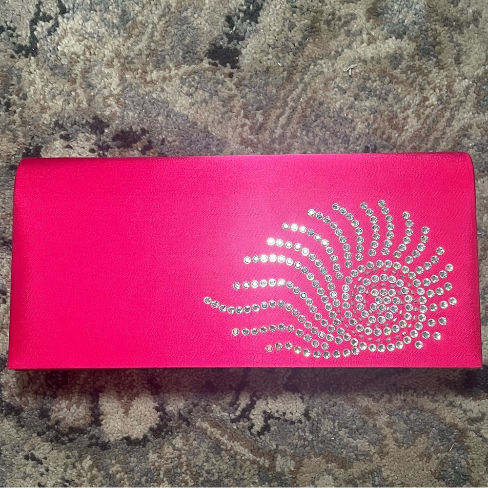 ❤️‍🔥BOGO FREE NEW Timmy Woods Beverly Hills Pink Satin Silly Clutch Crossbody